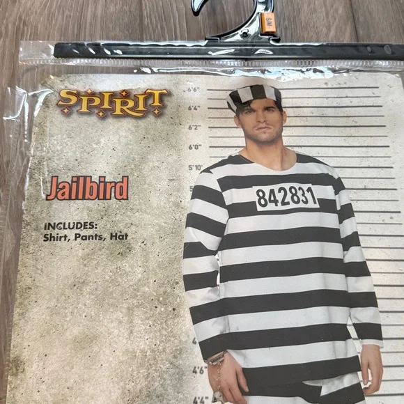 Jailbird Halloween Costume, Men’s S/M - Picture 2 of 6